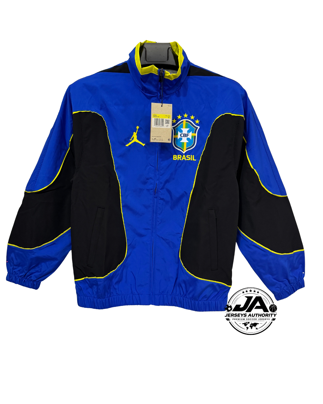 26/27 Brazil Dark Blue Full Zipper Windbreaker - Front