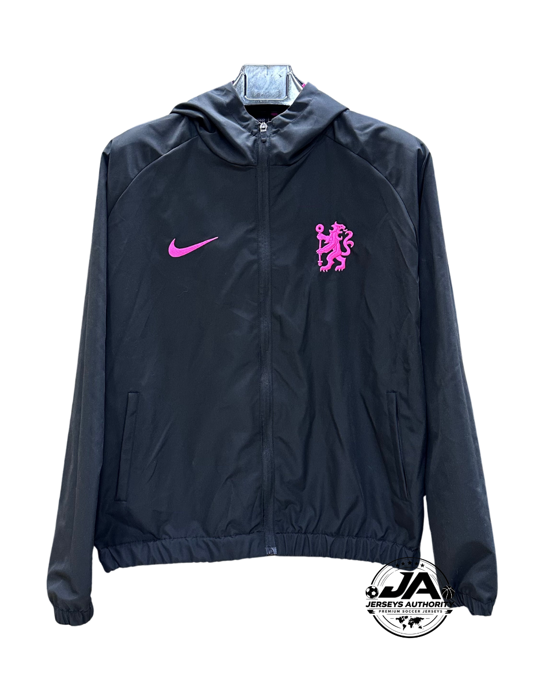 Chelsea black full zip windbreaker front
