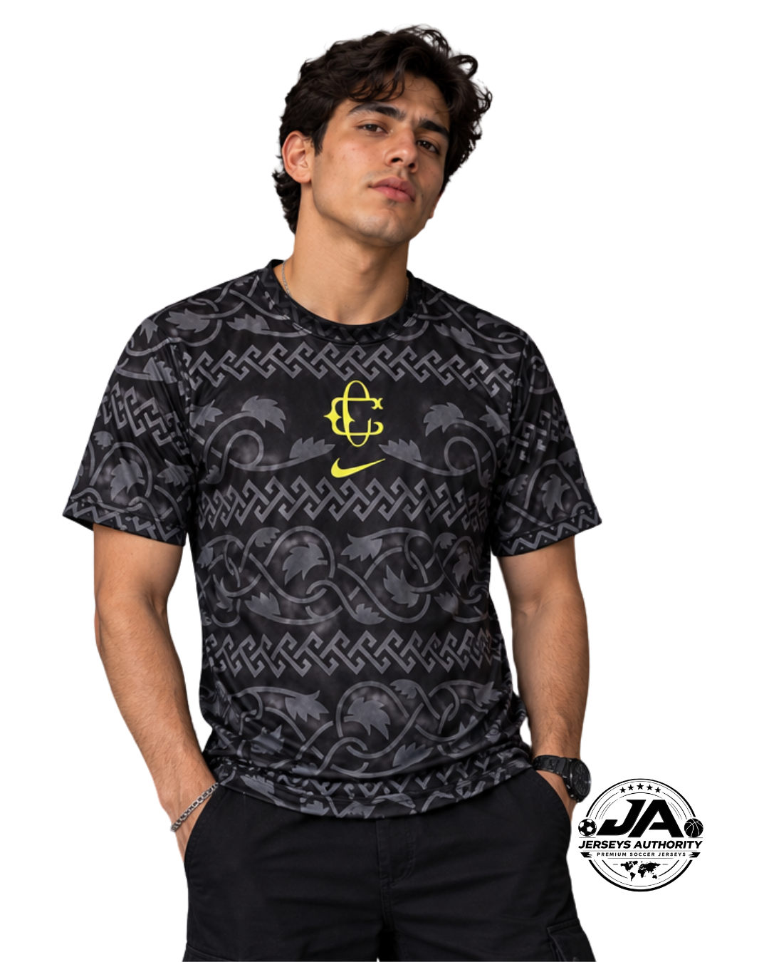 Chivas black pre-match jersey back