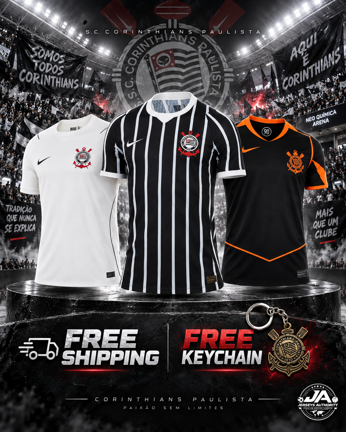 Corinthians 26/27 Home Away and Third jersey combo
