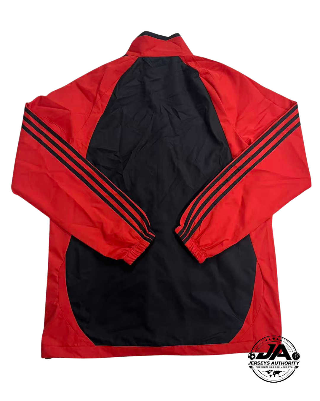 Flamengo red black full zipper windbreaker back