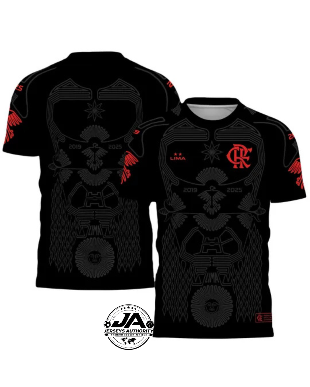 Women's Flamengo Urubu de Lima jersey front and back