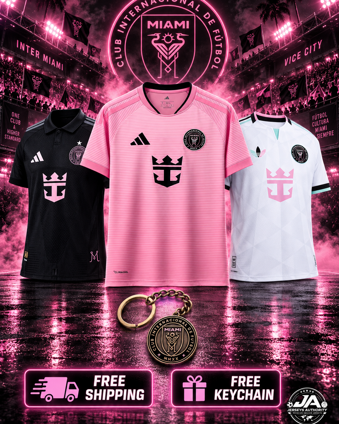 Inter Miami combo 3 jerseys with free shipping and free keychain