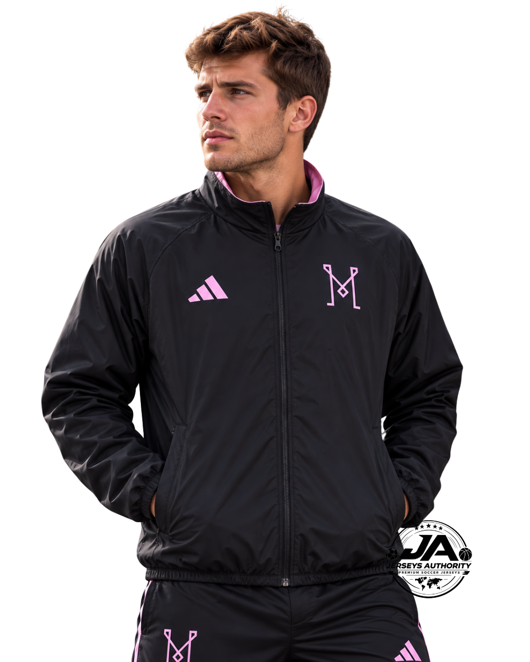 Inter Miami reversible windbreaker black model