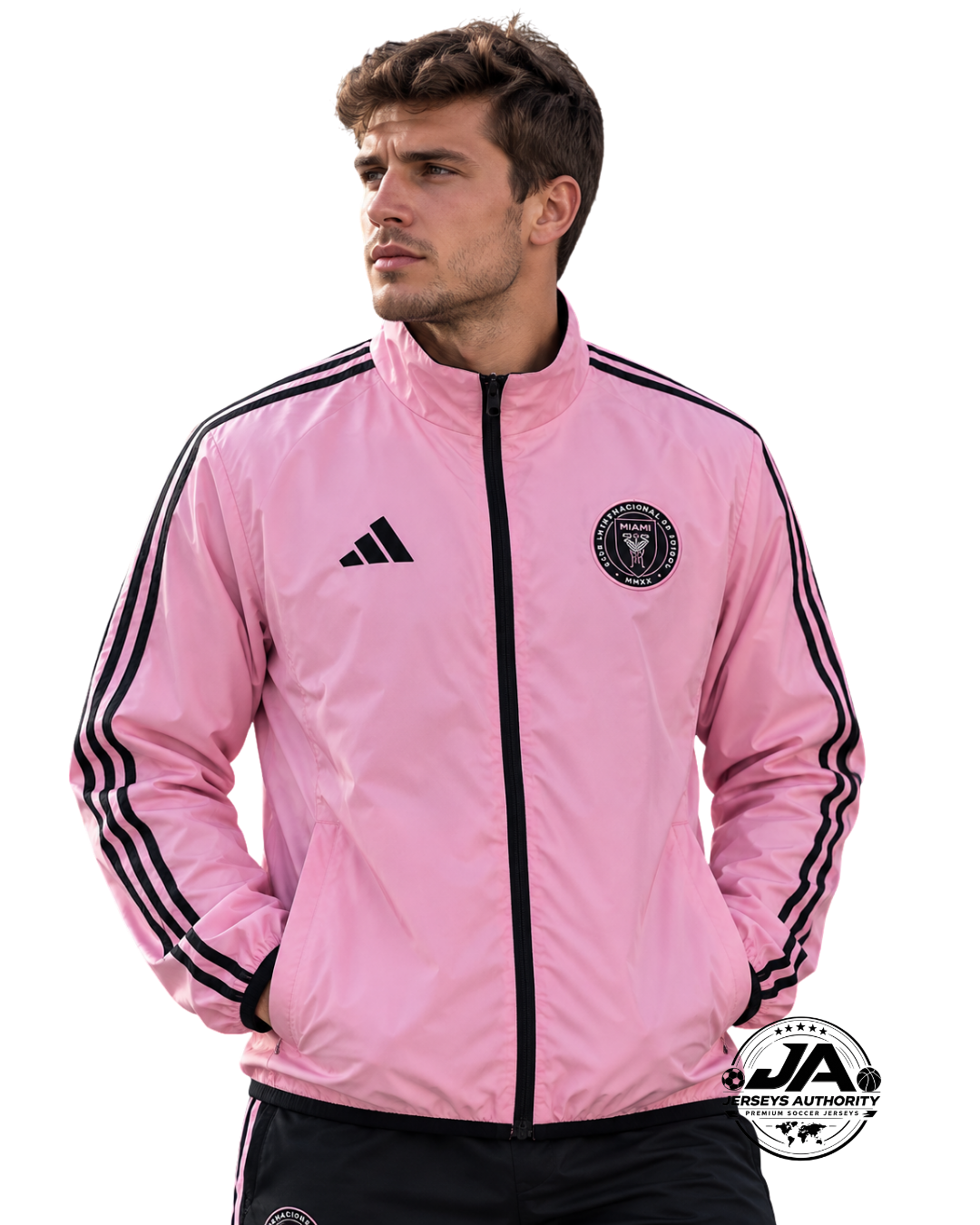 Inter Miami reversible windbreaker pink model