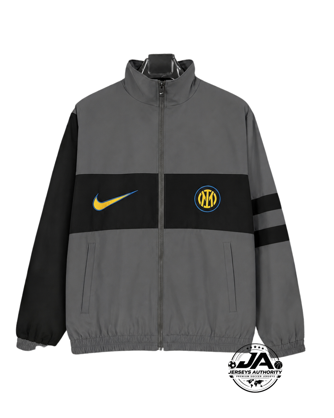 26/27 Inter Milan Gray Full Zipper Windbreaker - front