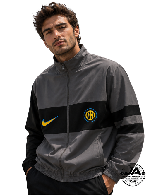 26/27 Inter Milan Gray Full Zipper Windbreaker - model