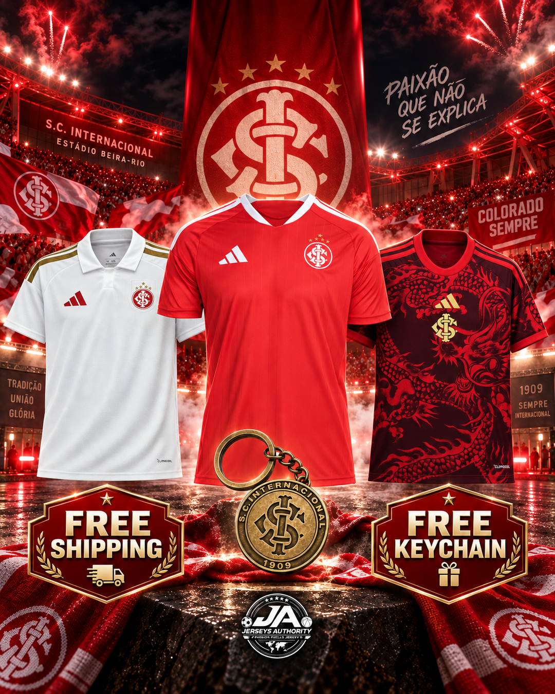 Internacional combo three jerseys with free shipping and free keychain