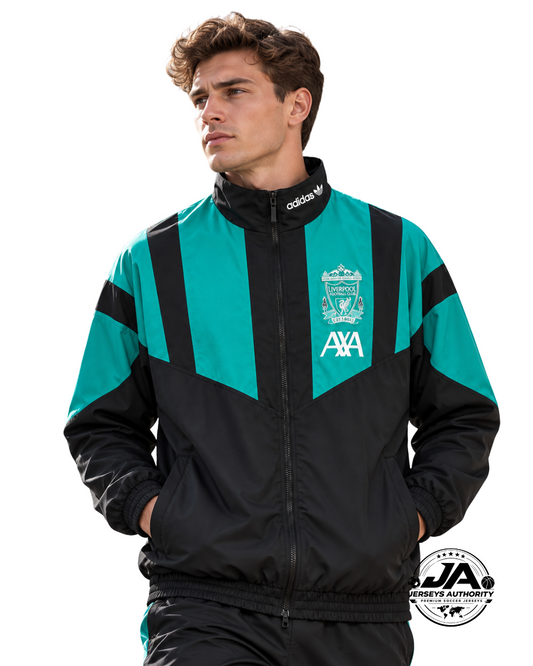 26/27 Liverpool Black & Green Full Zipper Windbreaker - model
