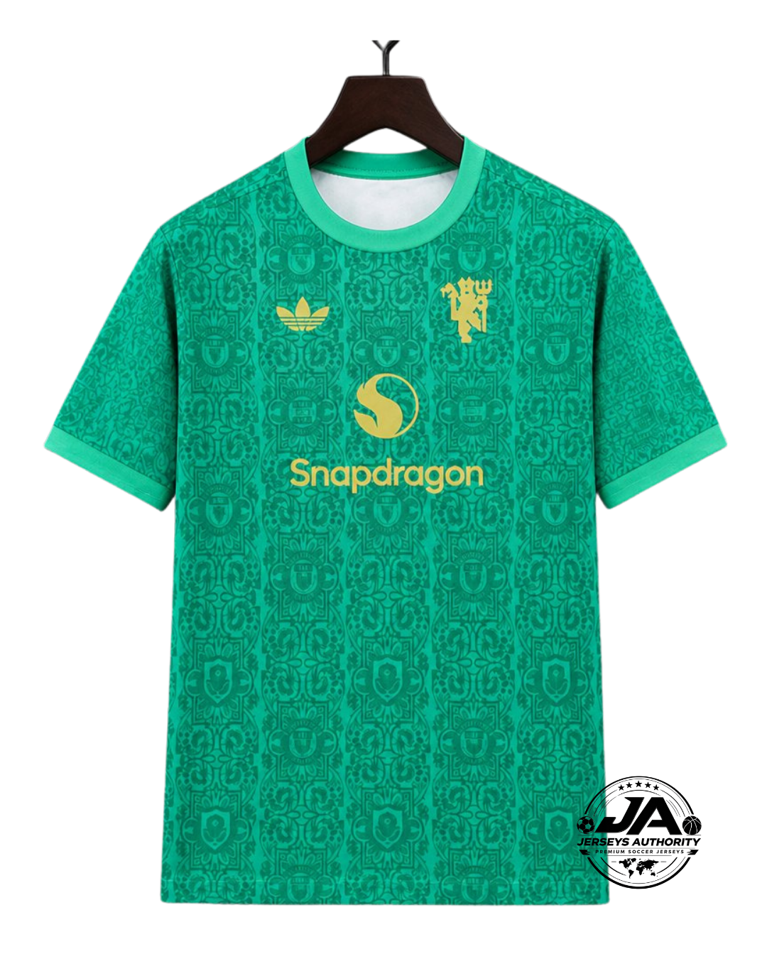 26/27 Manchester United Fourth Green Gold Pattern Jersey - Front