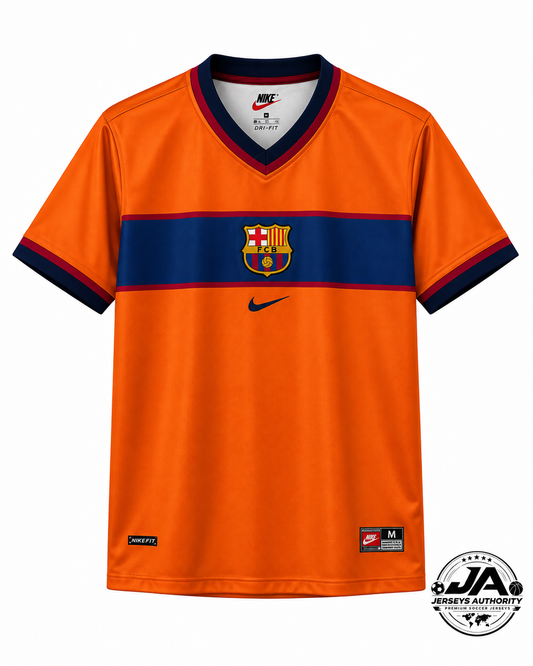 Front of Barcelona 98/99 orange away jersey