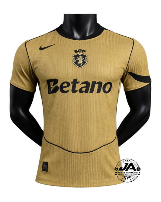 26/27 Sporting CP Away Gold Player Jersey - Slim Fit