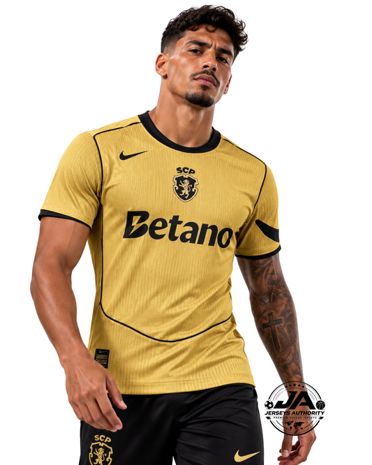 26/27 Sporting CP Away Gold Player Jersey - Slim Fit