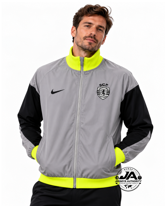 26/27 Sporting CP Lisbon Grey Full Zipper Windbreaker