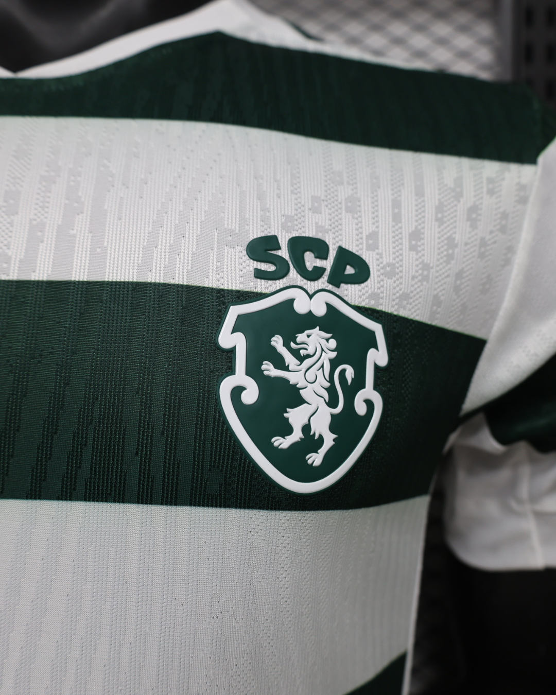 26/27 Sporting Lisbon Home Green Stripes Jersey - Slim Fit